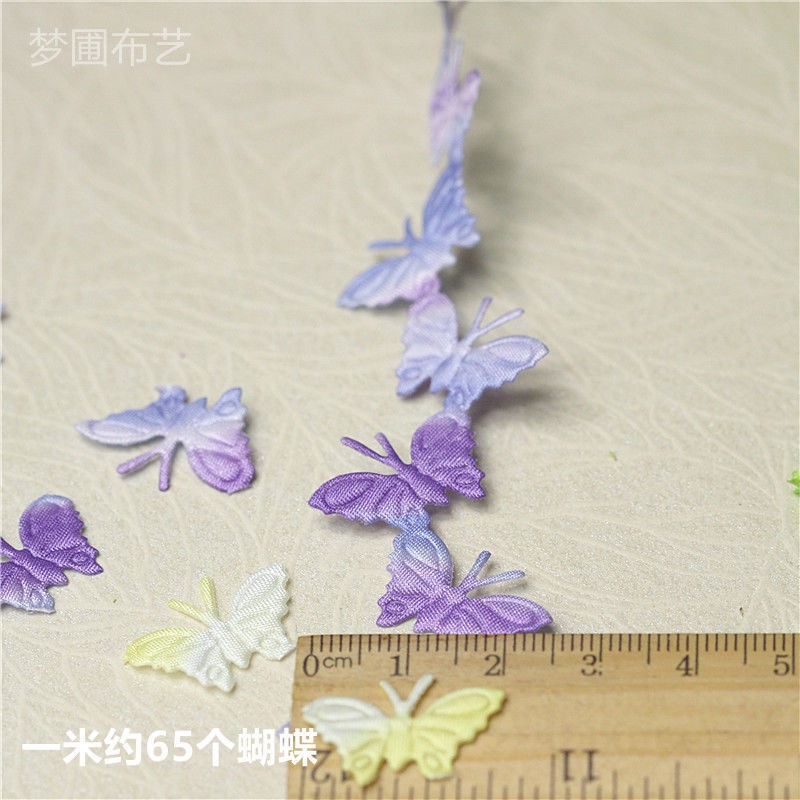 橘白 滿199出貨哦 超仙紫青色渐变蝴蝶色丁花边手工编织服装辅料diy配件一份3米 蝦皮購物