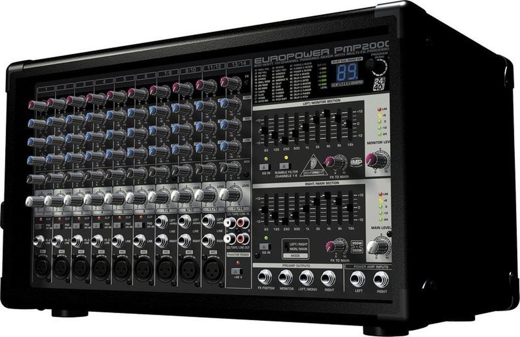 大鼻子樂器 公司貨 德國 Behringer PMP2000 POWER MIXER 14軌數位效果混音器