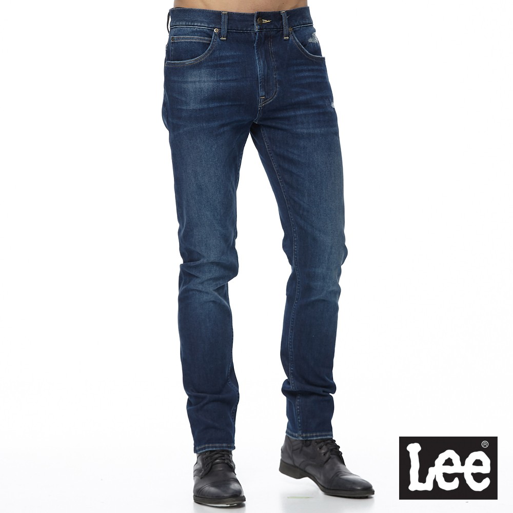 Lee 705 四面彈中腰標準舒適小直筒牛仔褲 男 中深藍 Modern LL19023445B