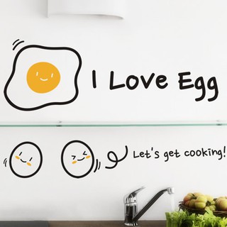 I LOVE Egg pvc 壁貼. 30X25可重覆貼