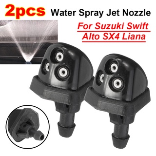SUZUKI 2 件裝 ABS 塑膠黑色汽車前擋風玻璃雨刮器清洗器噴水噴嘴適用於鈴木 Grand Vitara MK2
