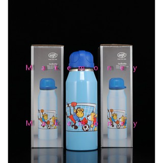 alfi 德國 IsoBottle 動物足球賽/亮藍色 Ⅱ第二代兒童保溫瓶 真空隔熱保冰保溫皆可 350cc 兒童水壺
