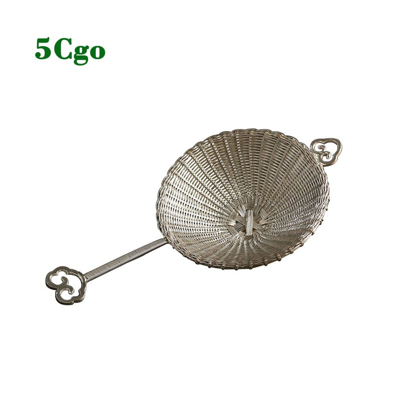 5Cgo.【茗道】純銀S999茶濾器手編過濾茶網純手工銀絲編織麻漏茶漏銀茶具544571050941