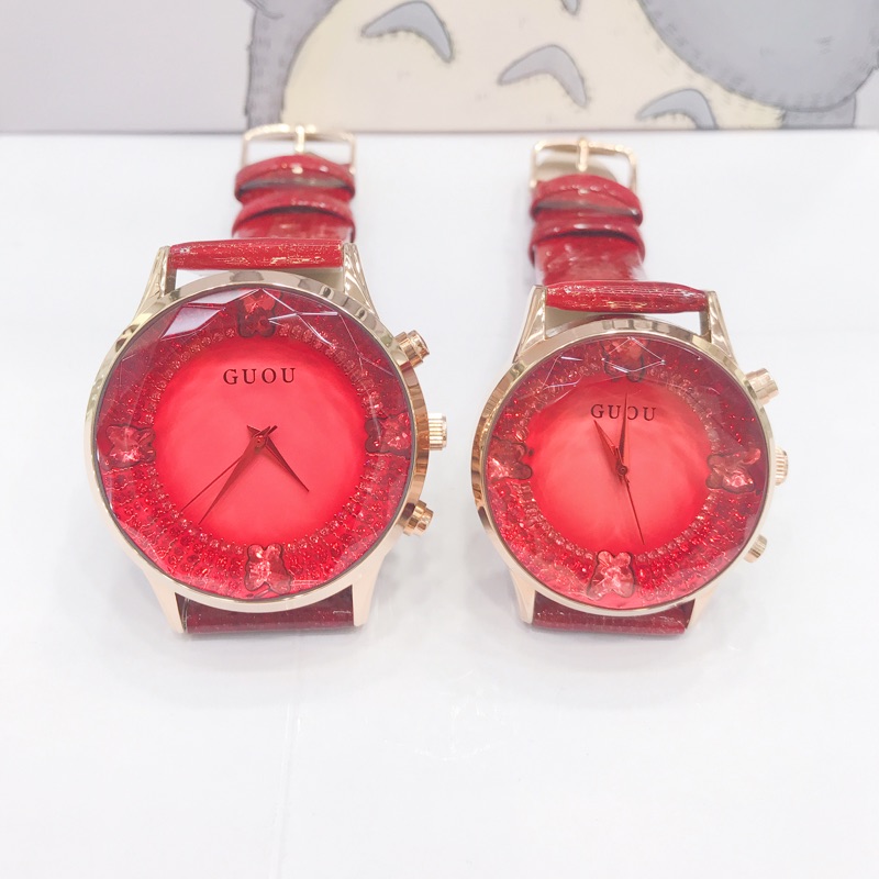 ✨ GUOU ✨ 香港品牌 古歐璀璨菱格紋面手錶 美女必備款
