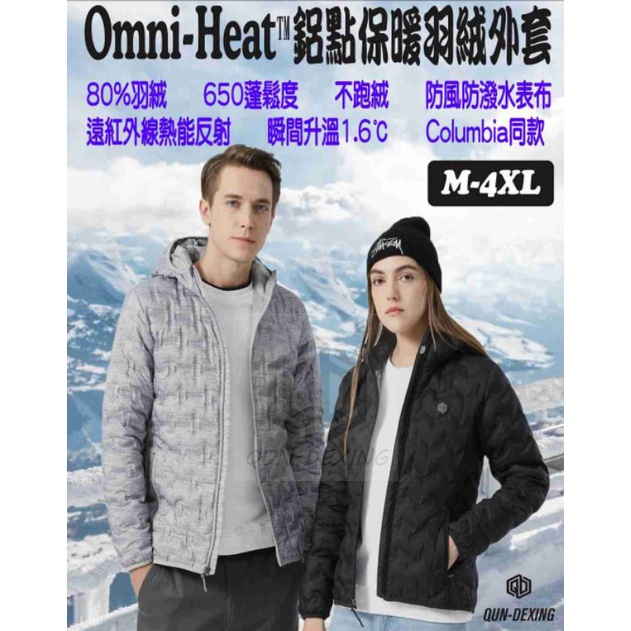 [Columbia 哥倫比亞同款]Omni-Heat™鋁點保暖650羽絨連帽外套 情侶款