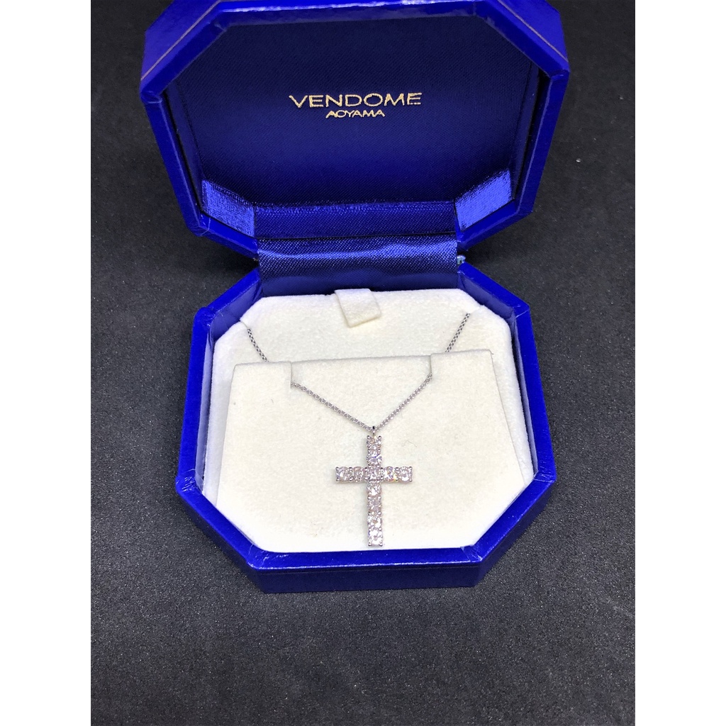 VA 精品 Vendome Aoyama 0.85ct 鉑金 鑽石 十字架 項鍊