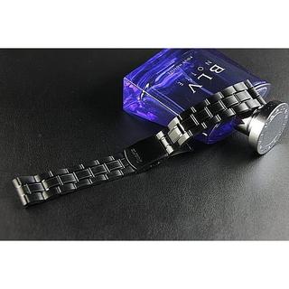 168錶帶配件~22mm 黑色真空離子電鍍sea master 海馬風格不鏽鋼製錶帶