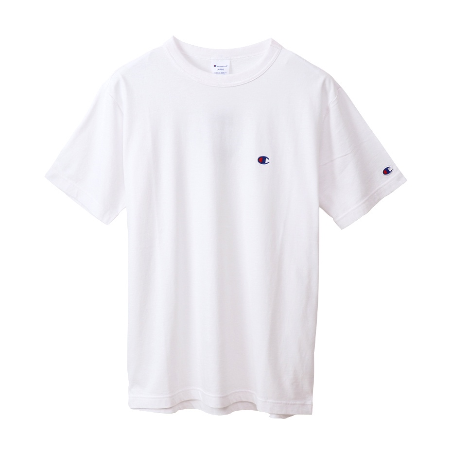 Champion Basic 白 經典短Tee 胸前刺繡 Logo KAORACER C3-P300-010