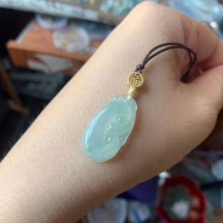 【售完展示】翡翠項鍊，天然緬甸A貨冰飄花如意，22.1-12.4-4 無紋裂，種老冰潤