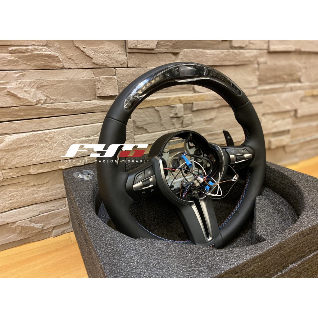 Fyg汎錏國際 Bmw F30 M3樣式方向盤超轉燈 無超轉燈麂皮牛皮碳纖維可客製化 蝦皮購物