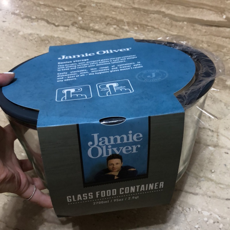 Jamie Oliver 圓形 耐熱 玻璃保鮮盒 2700ml