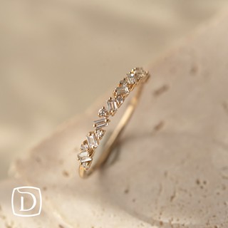 【 Dahlia 】14K個性復古梯鑽石造型戒指 K金 輕珠寶 DR599