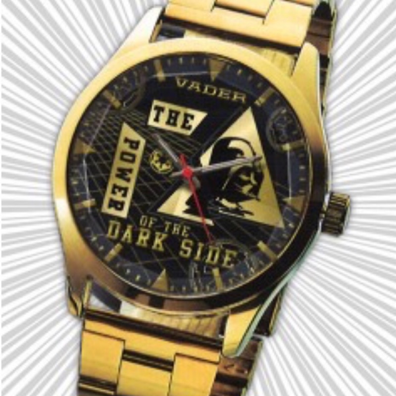 ［進擊的海賊］日本帶回 正版 景品 星際大戰 STAR WARS 黑武士 手錶 土豪金 限量 鐵盒 7-11 Nixon