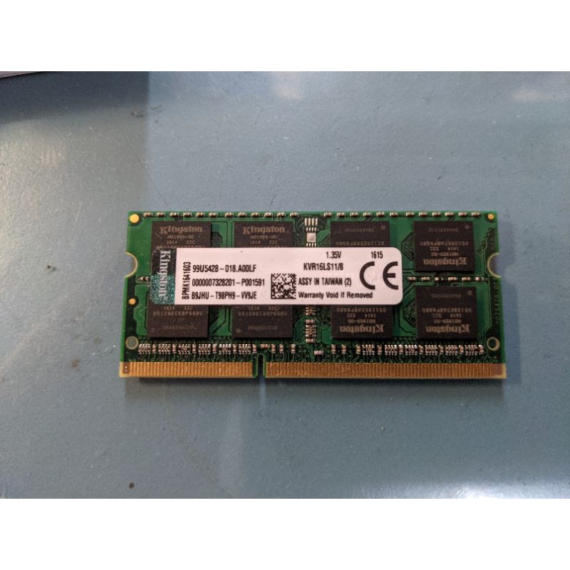 Kingston 金士頓 KVR16LS11/8 DDR3L 1600 8G 低電壓筆記型記憶體 8GB 1.35V