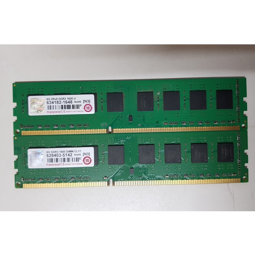 創見 Transcend DDR3 1600 8Gx2 16G 桌上型記憶體 雙面顆粒 同型號 可跑雙通道 終身保固