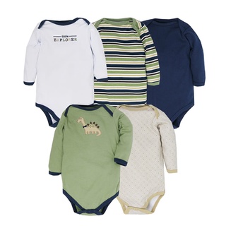 美國 luvable friends 甜蜜寶貝100%純棉嬰幼兒長袖包屁衣_Y-055 / 尺寸 6-9 M（福利品）