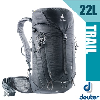 【德國 Deuter】TRAIL 22L 輕量拔熱透氣健行登山背包 3D立體背負系統(附背包防雨套)/3440121 黑