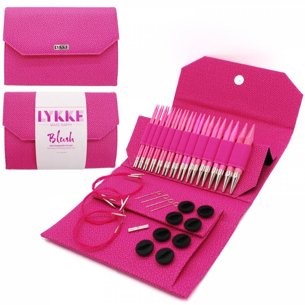 LYKKE Blush 5"粉紅組合式輪針套組(Magenta Basketweave)