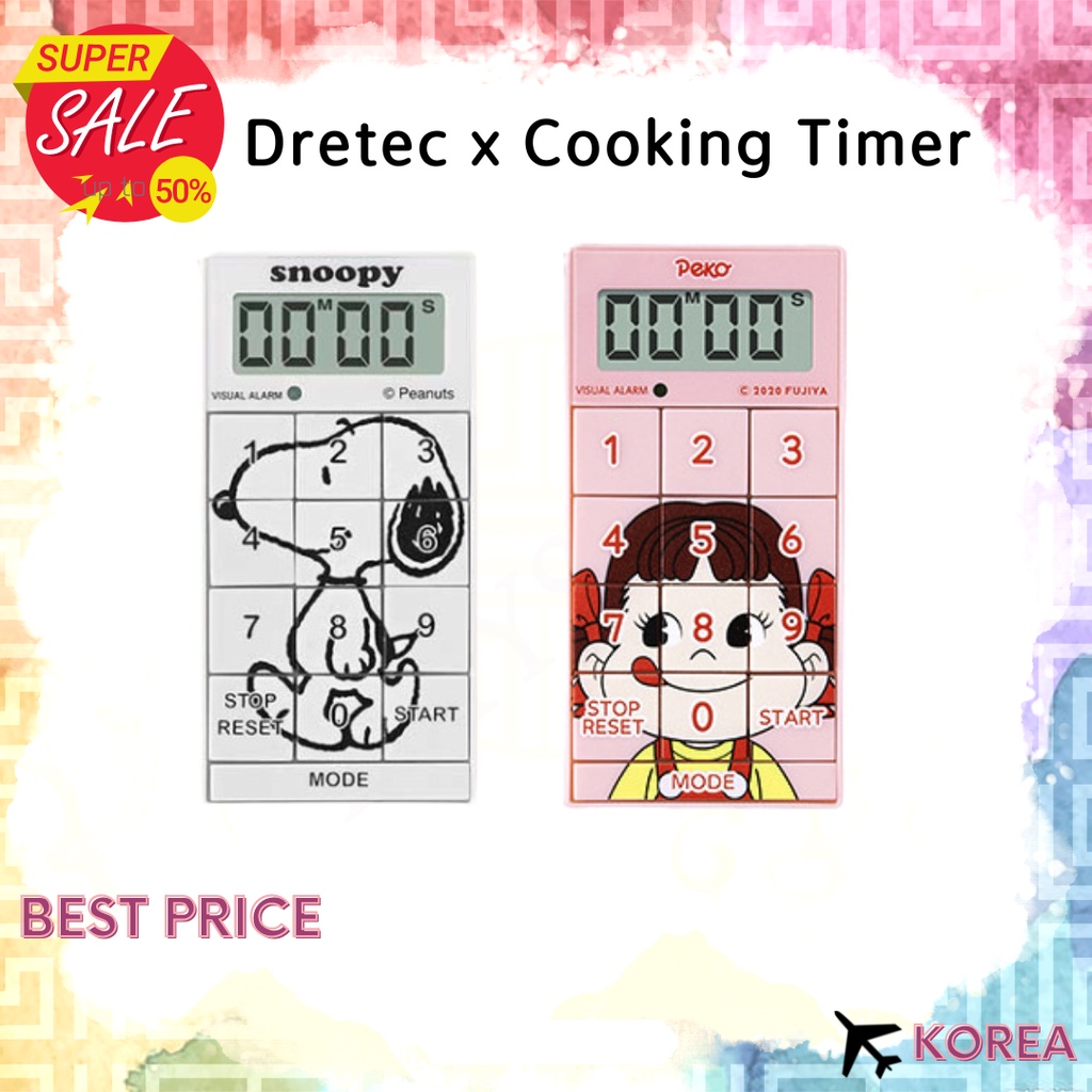 [DRETEC] 烹飪計時器 T-520 / SNOOPY &amp; PEKO /秒錶、時鐘、烘焙計時器廚房計時器