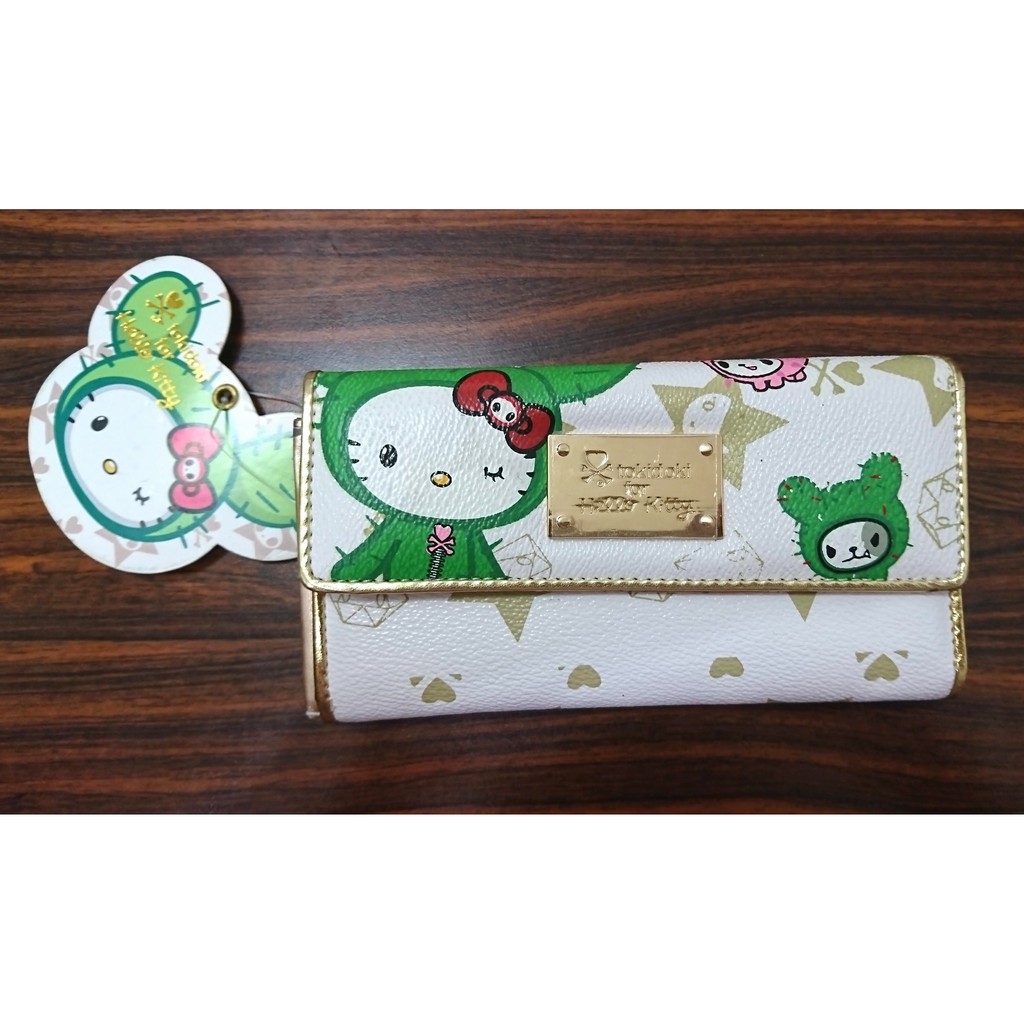 絶版Hello Kitty &amp; Tokidoki 仙人掌 中長款兩折錢包