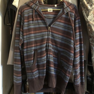 uniqlo 復古色 條紋連帽外套