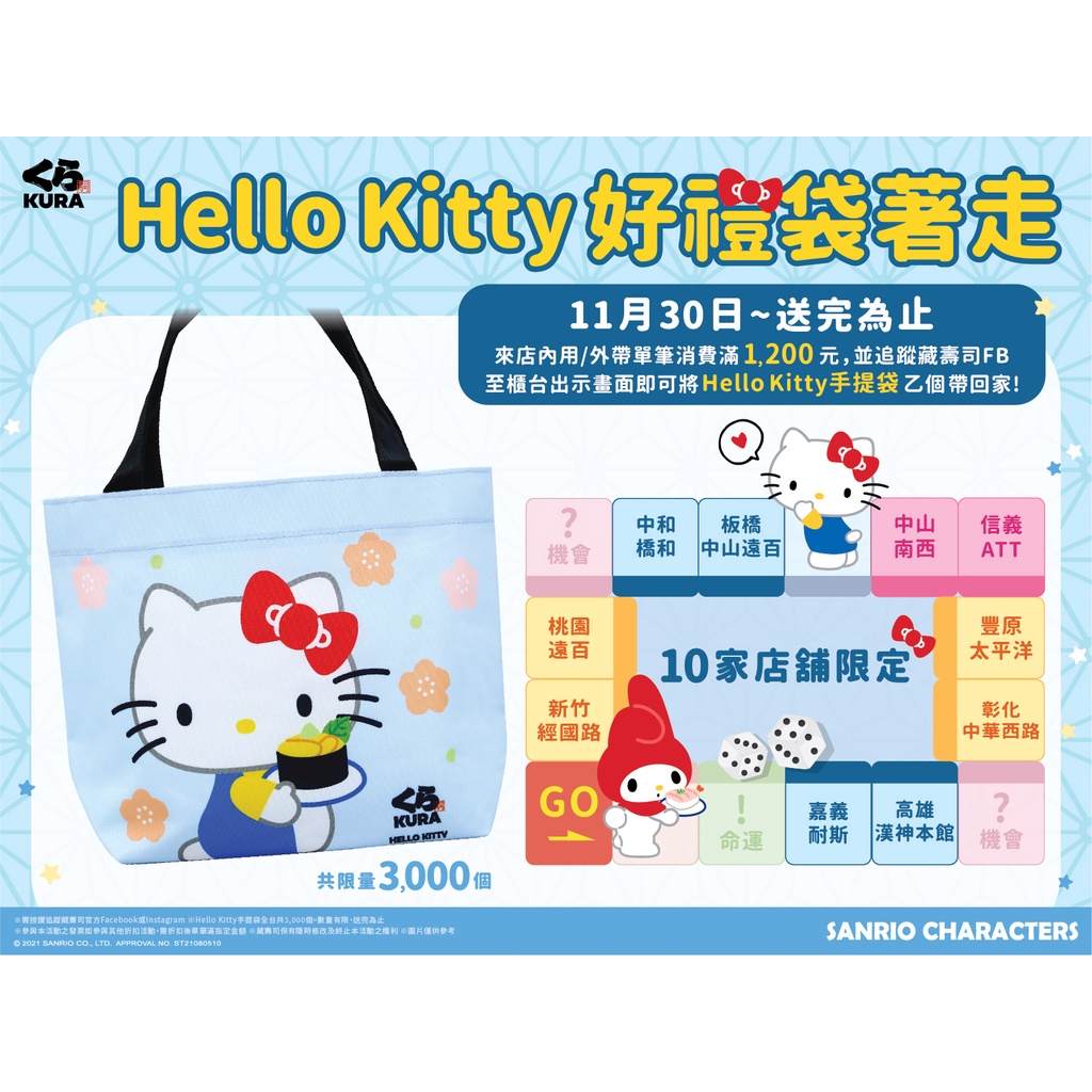 藏壽司 Kitty 手提袋 凱蒂 全台限定門市限量3000個!