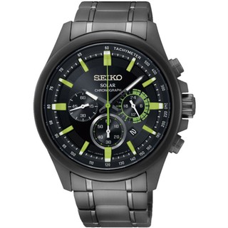 SEIKO 精工錶 V175-0ES0SD(SSC689P1) 三眼年度限定太陽能腕錶 / 黑面 42.8mm