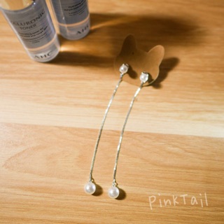 ✿粉紅尾巴PinkTail ✿ 《心之淚》韓劇 韓系 韓國 垂墜 珍珠 銀 兩戴式 抗敏鋼針 耳針 耳環