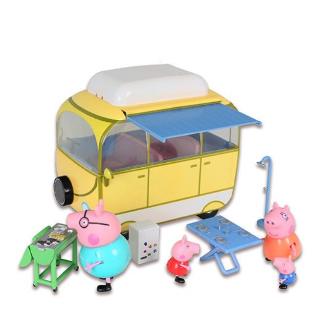 【二手良品 】 Peppa Pig 粉紅豬小妹 豪華房屋組+超大露營車 合售