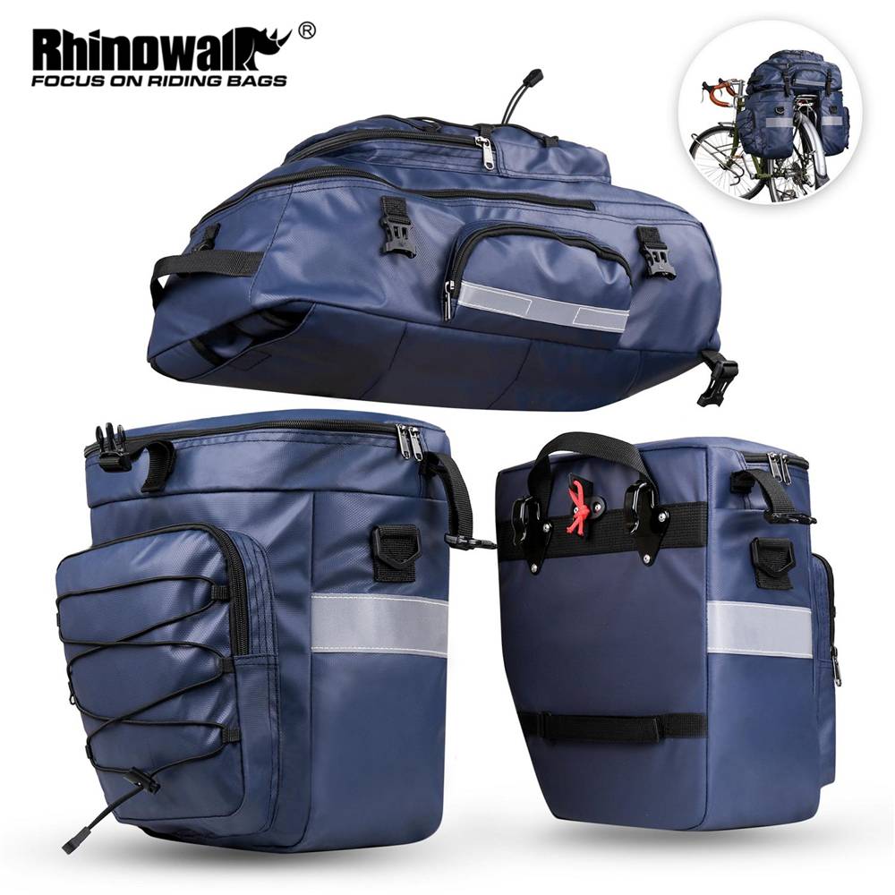 Rhinowalk 65L 升級 3 合 1 防水自行車包,自行車後架包