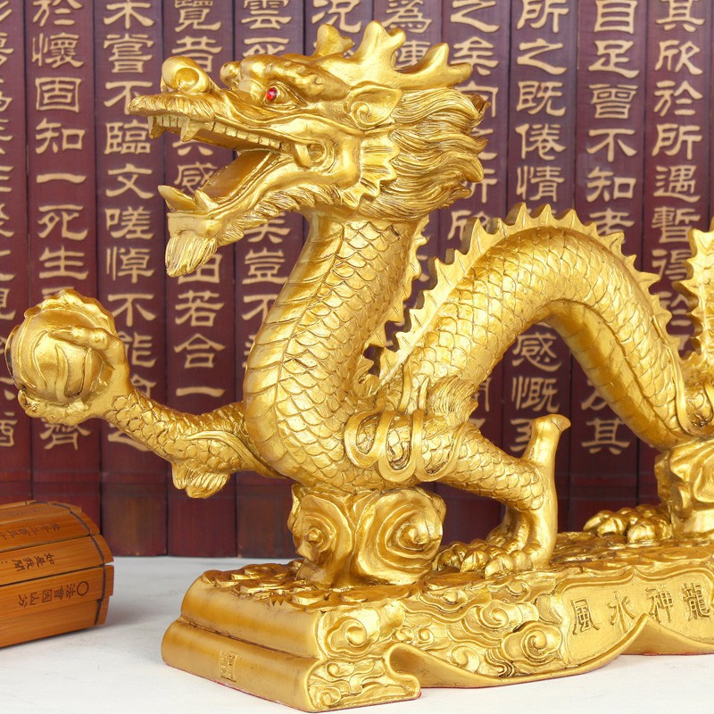 吉善堂招財龍擺件生肖金龍風水用品工藝wh品家居辦公室裝飾wh0484 蝦皮購物