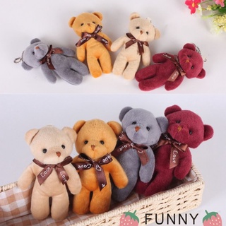 毛絨玩具泰迪熊娃娃 蝴蝶結小熊鑰匙扣 PP棉軟填充熊玩具 生日禮物 1個裝