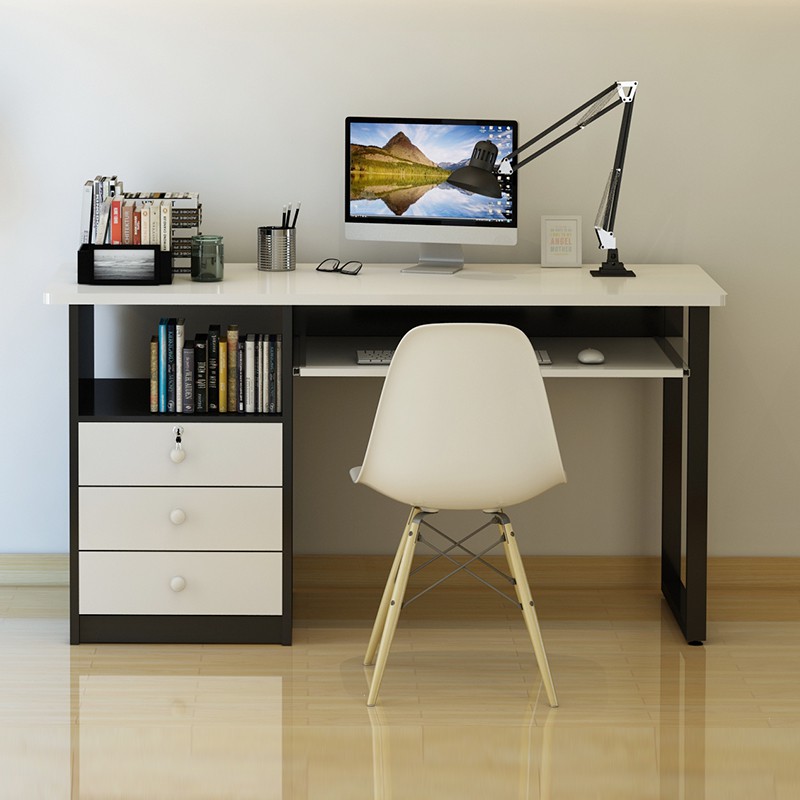 【限時搶購！】簡易電腦臺式桌 簡約家用辦公桌現代寫字臺 臥室書桌帶鎖抽屜桌子