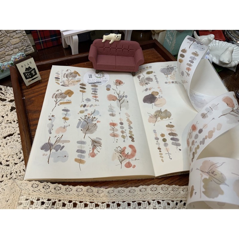 Meow Illustration 紅藤山梗茶色和紙膠帶分裝 蝦皮購物