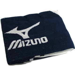 鞋大王Mizuno 32TY-406001 深藍×白 66×126㎝運動大浴巾【台灣製，特價出清】
