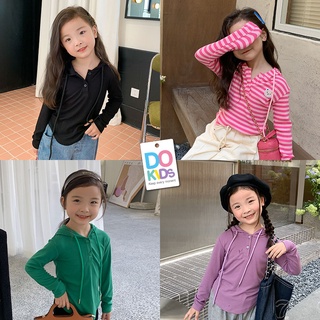 DO Kids童裝 臺灣現貨-韓版連帽潮T 女童裝 秋冬季新品 兒童 中小童 大童 長袖 上衣 T恤 休閒 舒適