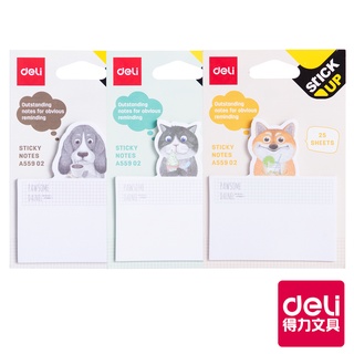 【Deli得力】動物留言板 造型便條紙 (EA55902)3x4/25張 款式隨機｜得力旗艦店