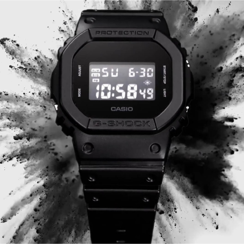 CASIO 卡西歐 G-SHOCK 單色調質感消光黑 霧面黑 多功能運動錶 全新商品 DW-5600BB-1