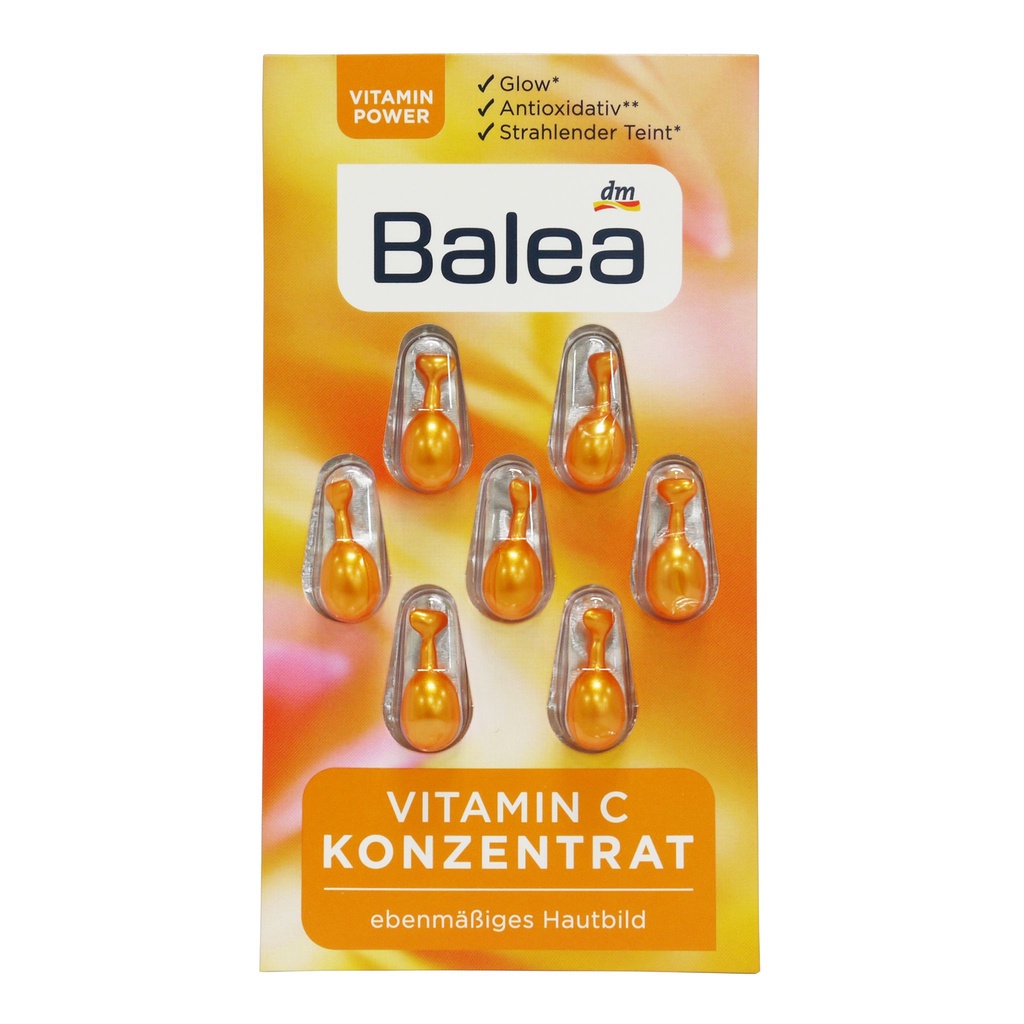 德國DM Balea 芭樂雅   臉部保養精華膠囊  Q10 保濕 抗皺 護膚 時空膠囊 (7入裝/1卡)
