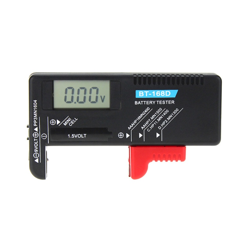 Pcf* BT-168D 電池測試儀 Volt Checker LCD 顯示屏,便於查看 9V 1 5V AA AAA