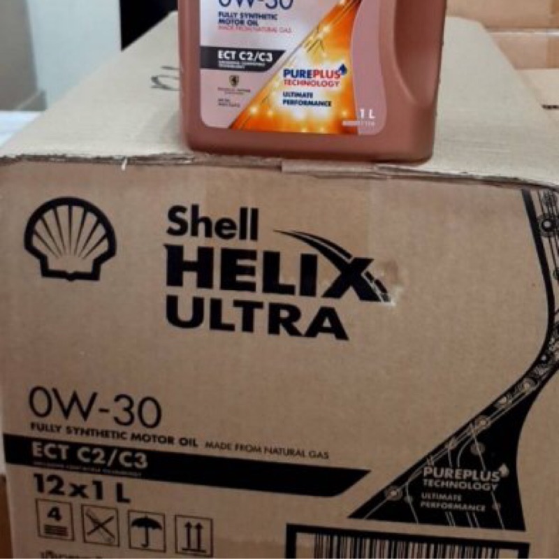 【殼牌】SHELL HELIX ULTRA ECT 0W30、全合成機油、1L/罐、12罐/箱【香港/新包/亞洲版】滿箱