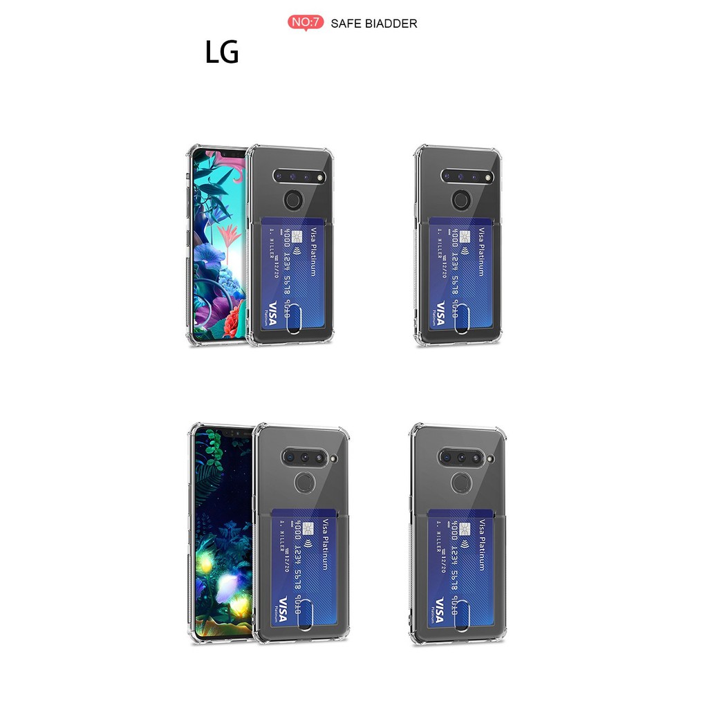 用於 LG V50 - LG V50s 的帶後卡槽的透明軟殼 - LG G8x - LG Velvet