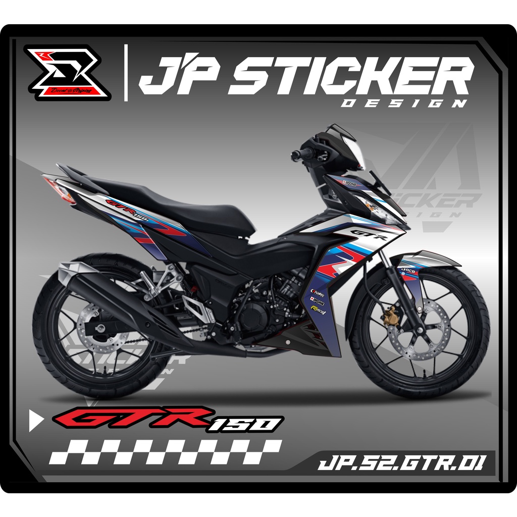 Gtr 貼紙條紋 GTR 150 摩托車貼紙 Honda SUPRA GTR 150 全息圖變化列表 01