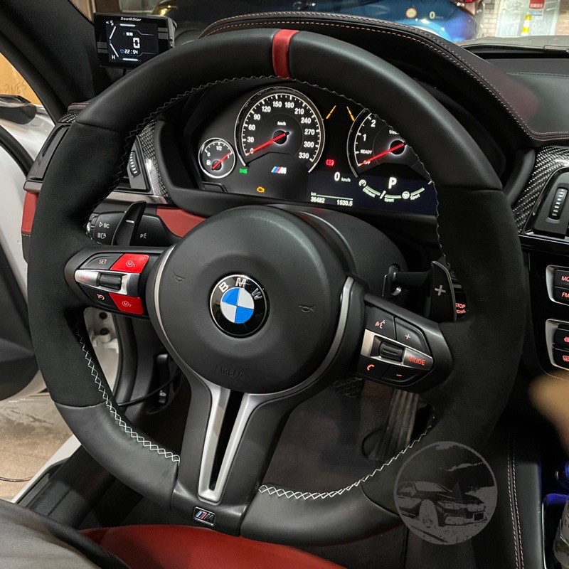 BMW M Performance 紅線 方向盤 本體 麂皮握把 白色縫線 F2x F3x 1.2.3.4系.X1 X2
