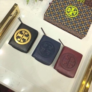 美國代購 100%正品 tory-burch TB 真皮 簡約 大logo 短夾 卡包 零錢包 短夾