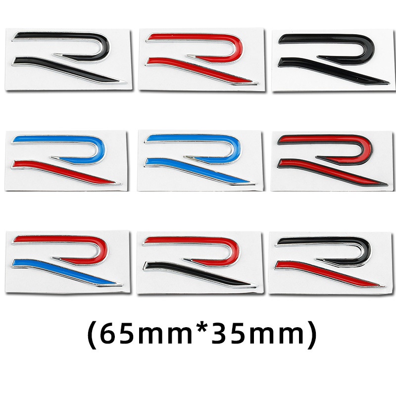 適用於福斯新款R車貼 Golf 8 7 GTI 邁騰 MK8後備箱標誌  汽車裝飾車標Logo 藍色紅色黑色銀色