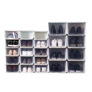 鞋靴收納組合盒 一體成形 非摺疊款 小款 大款 4/6/8/12入 鞋盒 免運 現貨 廠商直送