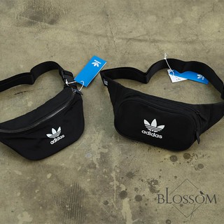 ADIDAS 腰包 WAISTBAG 三葉草LOGO 黑白 側背包 尼龍 DV2400