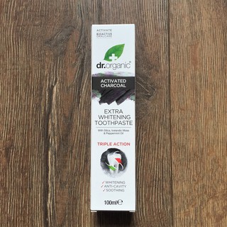 英國製 Dr. Organic Charcoal Triple Active Toothpaste 竹炭牙膏 有機新品