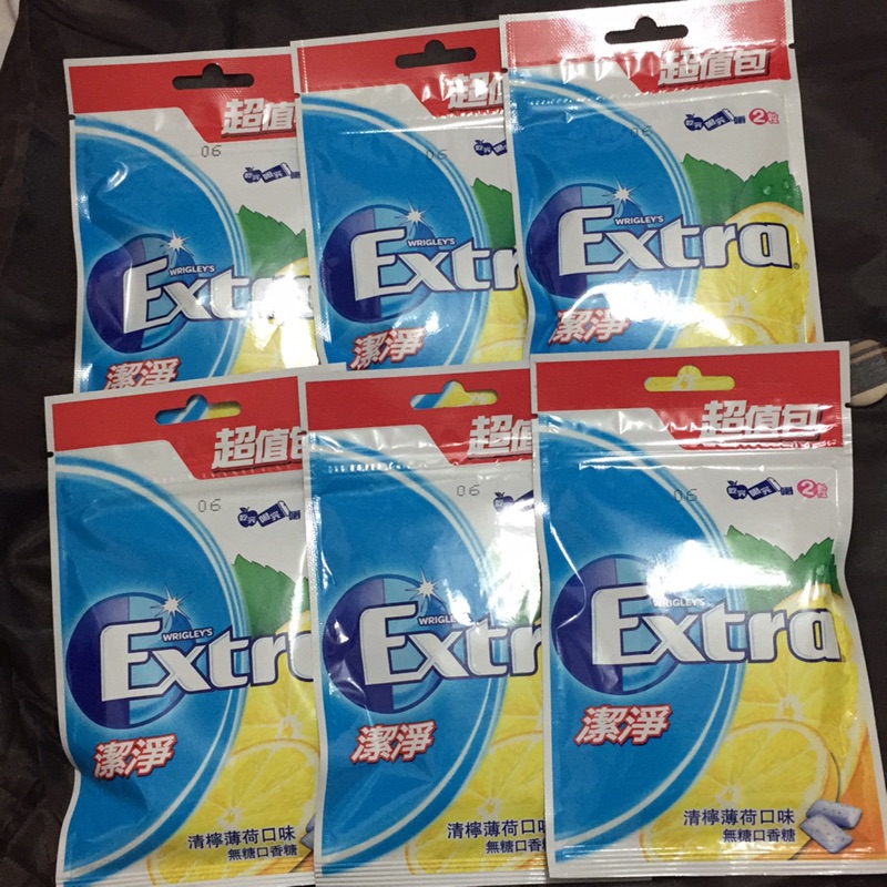 Extra 清檸薄荷口味無糖口香糖 超值包62g/袋（市價79元）